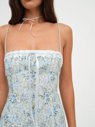 Woman in the For Love and Lemons Claire Dress