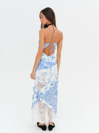 For Love and Lemons Rosalyn Maxi in Blue