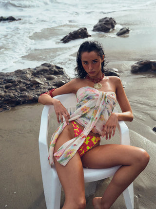 Woman wearing the For Love and Lemons Abby Strapless Top
