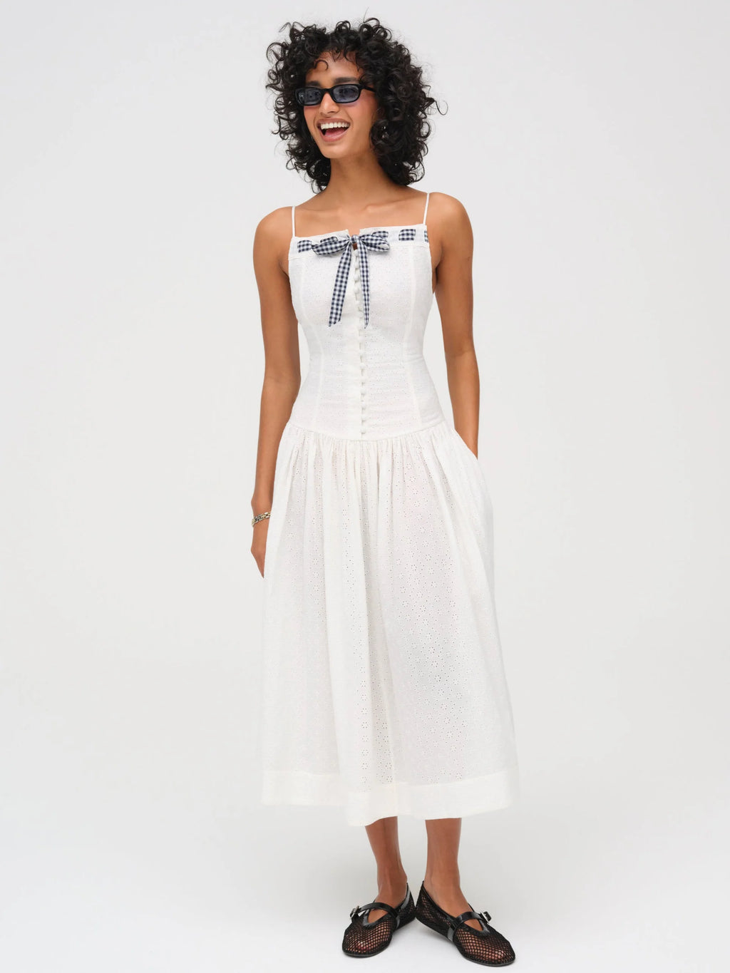 knee length dresses for ladies For Love and Lemons Ruby Ribbon Midi Dress – TrenLend