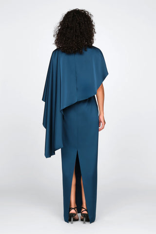 Theia Karis Cape Column Gown