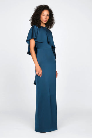 Theia Karis Cape Column Gown