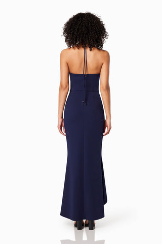 Woman wearing the Elliatt Lillie Halter Neck Maxi