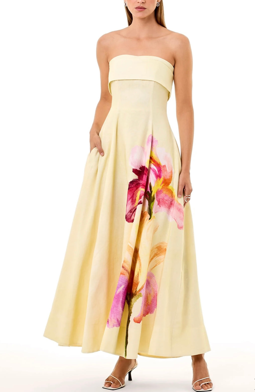 knee length dresses for ladies Nicholas Melody Dress in Lenia Butter – TrenLend