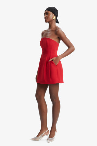 Bardot Karoline Hourglass Mini Dress in Deep Red