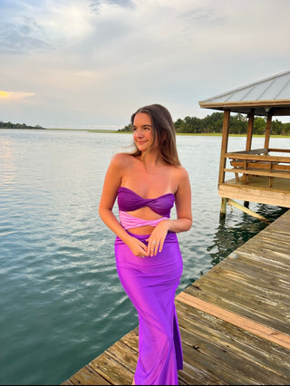 Woman wearing the Baobab Ola Maxi Dress Efimero