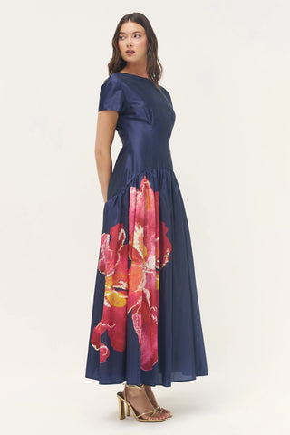 Hutch Atley Dress in Navy/Raseberry