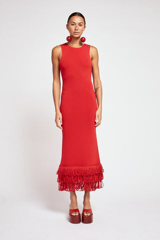 Simon Miller Albers Knit Midi Dress in Cherry