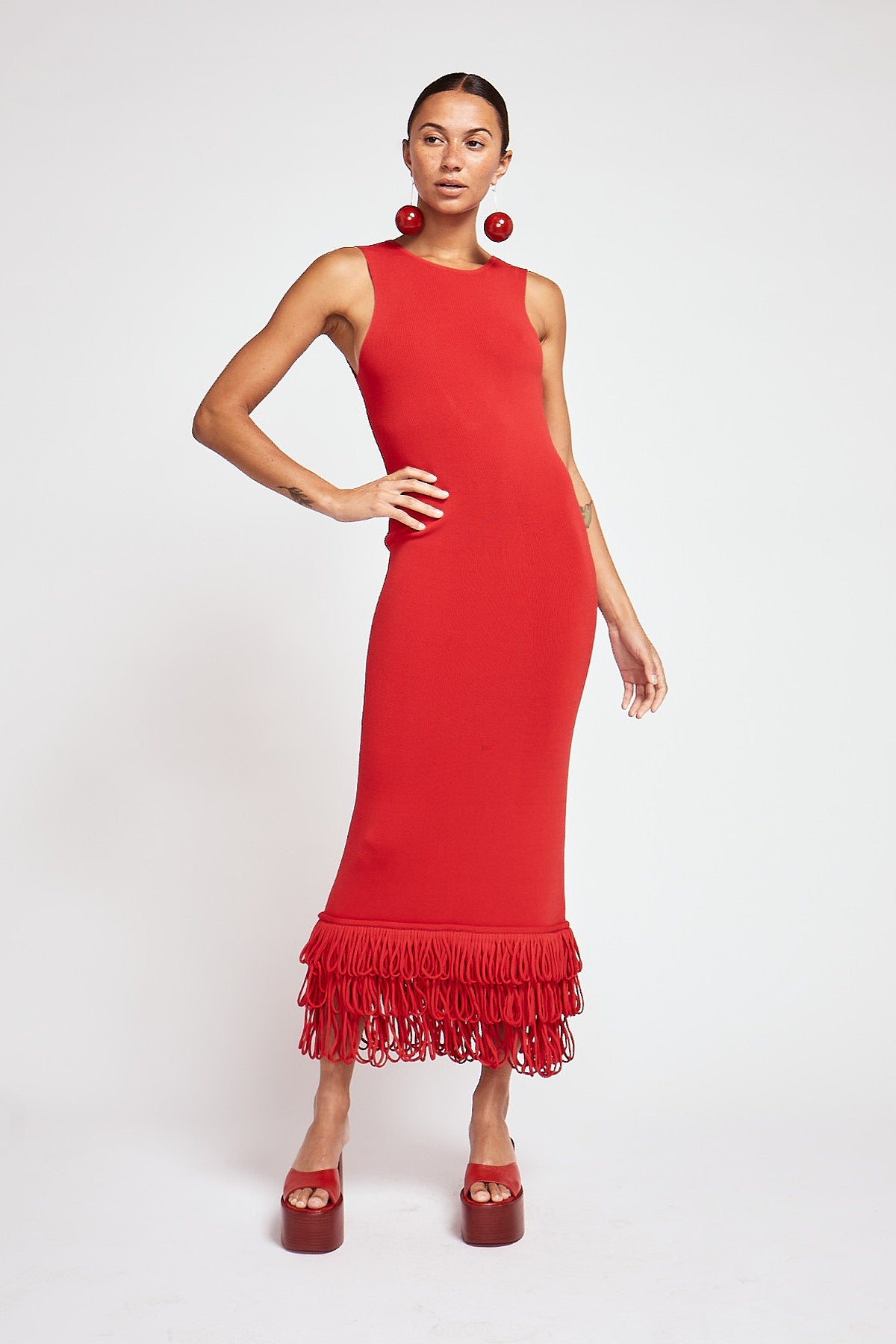 Simon Miller Albers Knit Midi Dress in Cherry TrenLend Simon Miller Albers Knit Midi Dress in Cherry TrenLend