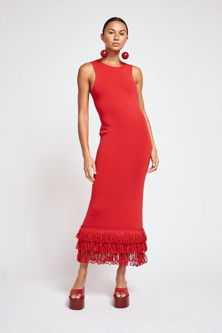 Simon Miller Albers Knit Midi Dress in Cherry