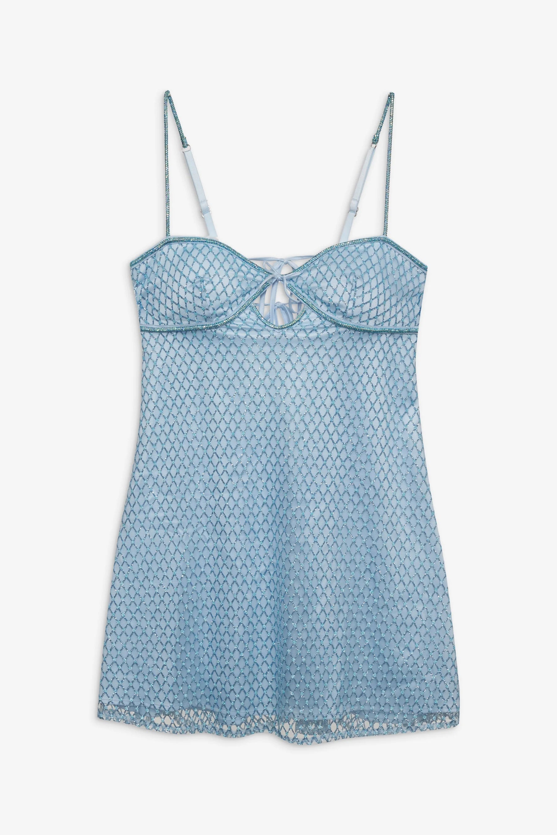 For Love and Lemons Glitter Slip Mini in Blue TrenLend For Love and Lemons Glitter Slip Mini in Blue TrenLend