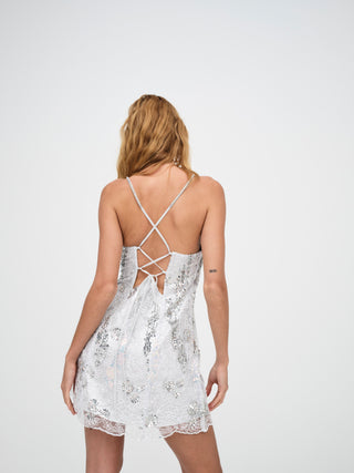 Woman in the For Love and Lemons Opal Mini Dress