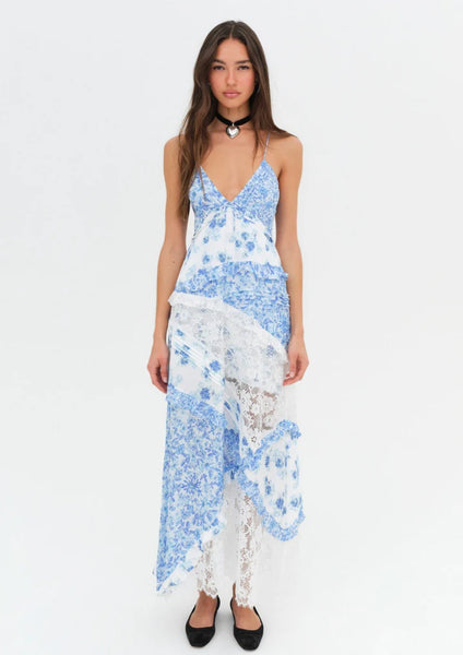 For Love and Lemons Rosalyn Maxi in Blue – TrenLend