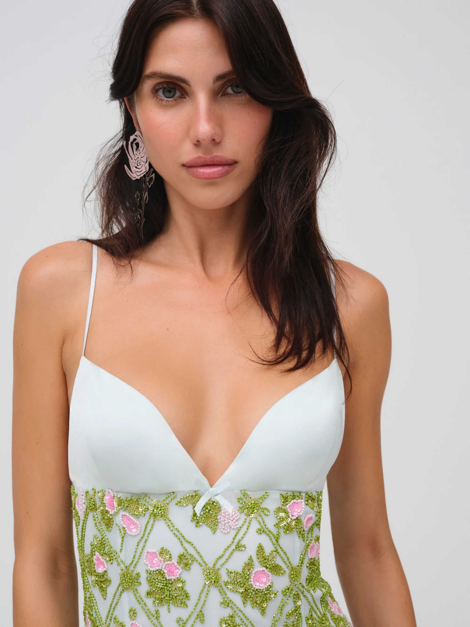 green emerald velvet dress Martini Olive Velvet Mini Dress by For Love and Lemons – Cattivo main image 1