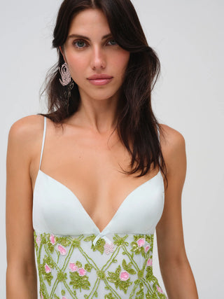 For Love and Lemons Bridget Beaded Mini in Blue – TrenLend