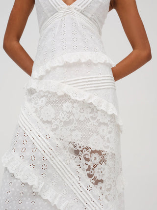 For Love and Lemons Rosalyn Maxi Dress in White