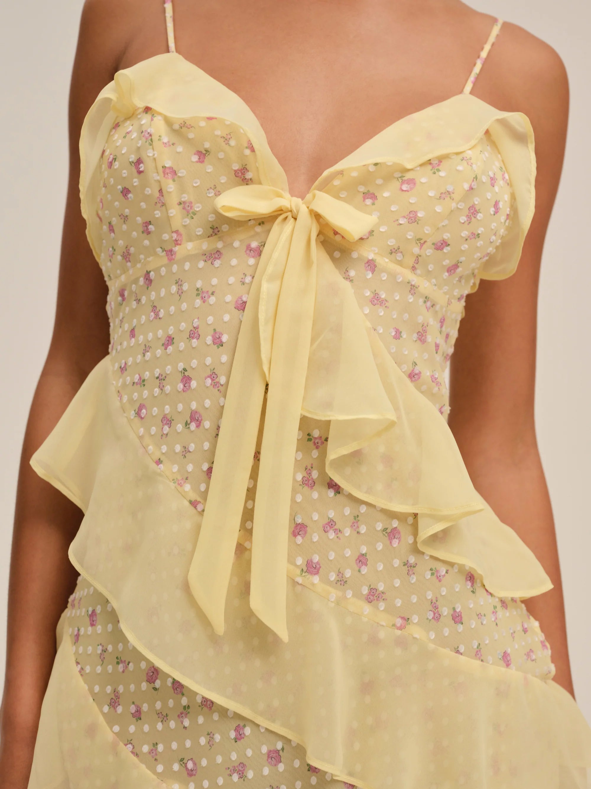 for love & lemons debby tiered ruffle midi dress For Love & Lemons Debby Tiered Ruffle Midi Dress