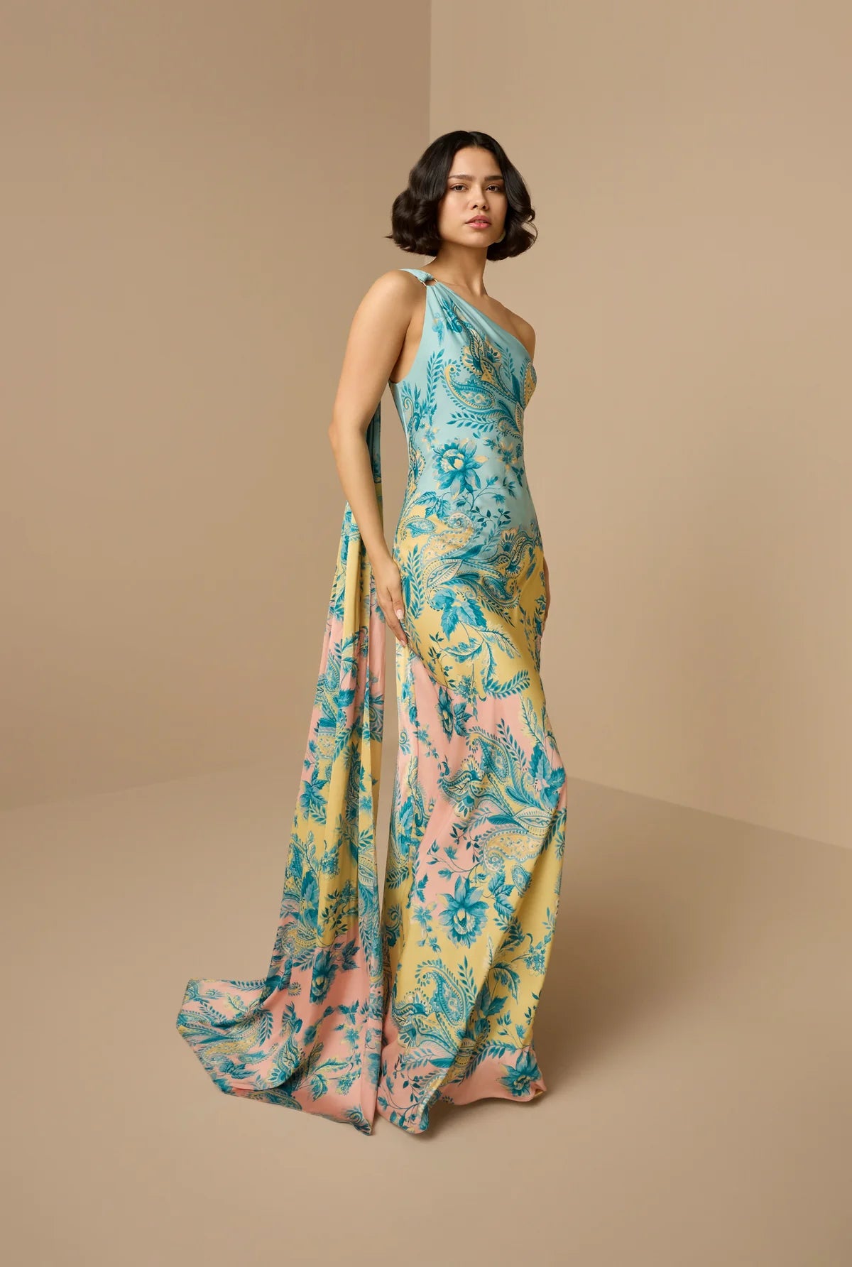 Hemant & Nandita One Shoulder Dress TrenLend Hemant & Nandita One Shoulder Dress TrenLend