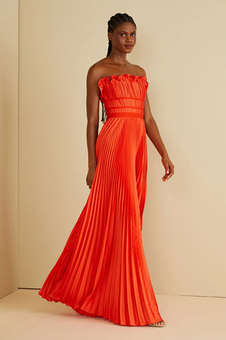 amur orange dress Amur Losey Ruffle Gown TrenLend