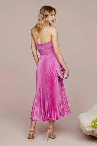 Amur Harden Pleated Strapless Midi