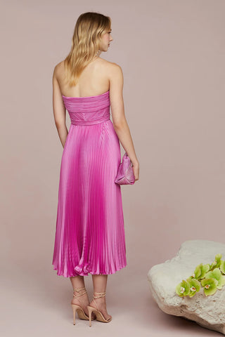 Amur Harden Pleated Strapless Midi