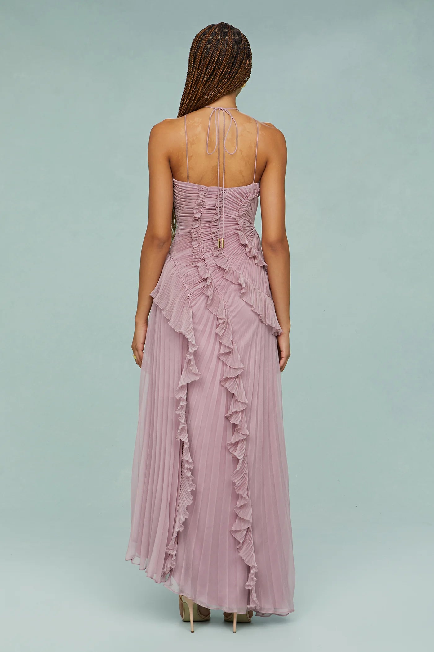 Amur Lorelie Halter Gown in Water Hyacinth TrenLend Amur Lorelie Halter Gown in Water Hyacinth TrenLend