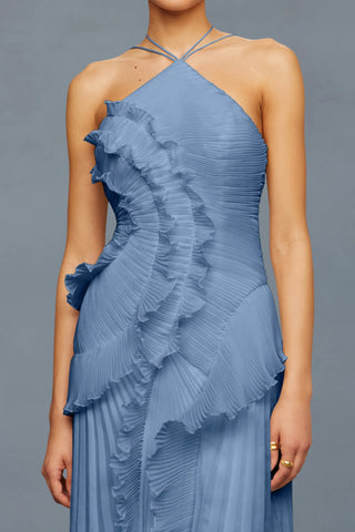 Amur Lorelie Halter Gown in Tropical Dust