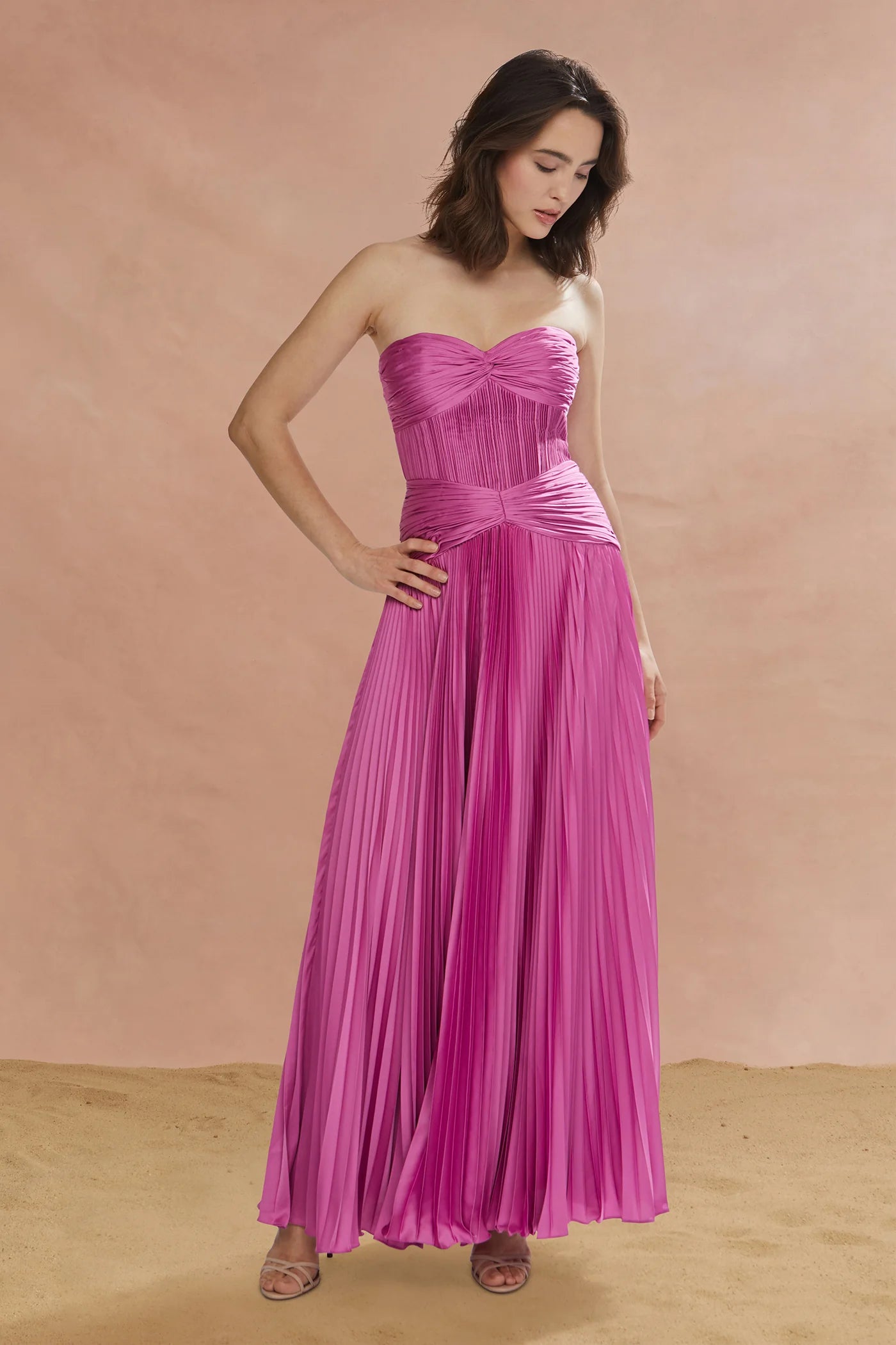 amur pink dress Journey Wrap Mini in TrenLend cut petals inspired by a hand AMUR Zarita Gown in Pink