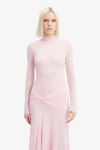 Bardot Lea Mesh Midi in Light Pink