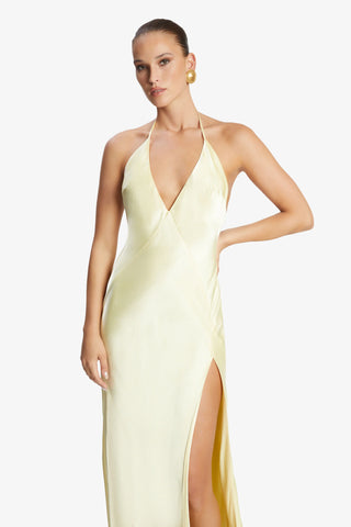 Bardot YVE Halter Dress in Canary Yellow