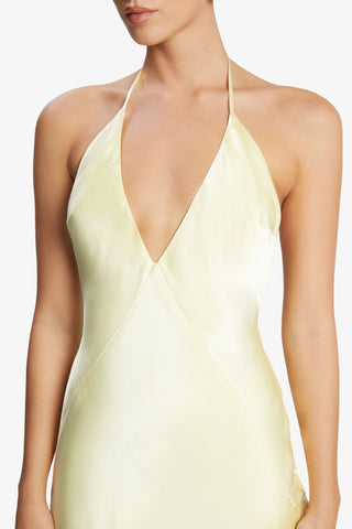 Bardot YVE Halter Dress in Canary Yellow