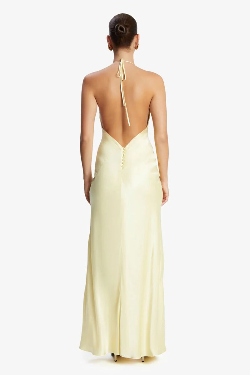 Bardot Yve Halter Dress in Canary Yellow TrenLend Bardot Yve Halter Dress in Canary Yellow TrenLend