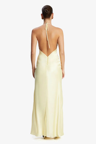 Bardot YVE Halter Dress in Canary Yellow