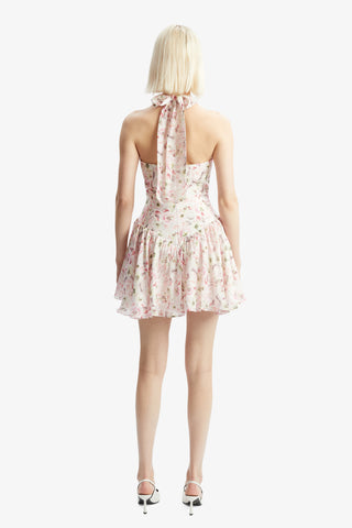 Bardot Marabella Halter Mini Dress in Pink Floral