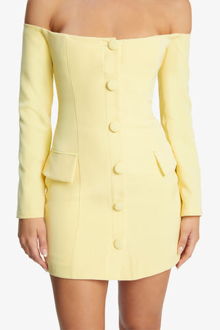 Bardot Iria Button Up Mini Dress in Canary Yellow