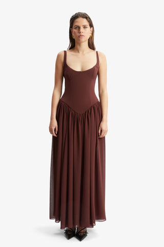 Bardot Briann Maxi Dress in Chocolate