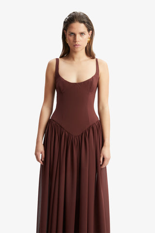 Bardot Briann Maxi Dress in Chocolate