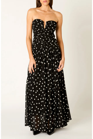 Nia Beverly Dress in Black/Ivory