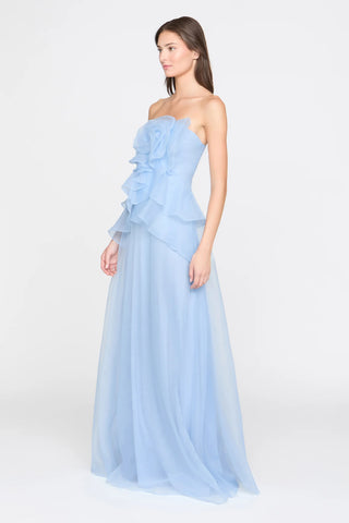 Theia Gilded Draped Rose Gown