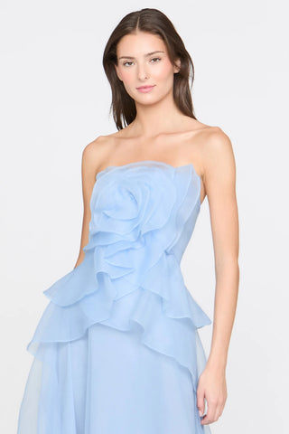 Theia Gilded Draped Rose Gown