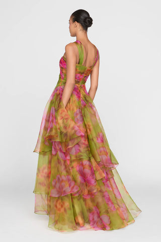 Theia Rosalinda Twisted Halter Gown