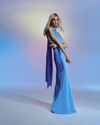 Misha Evianna Satin Dress in Blue