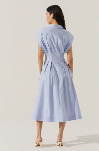 ASTR The Label Becket Tapered Waist Pleated Dress