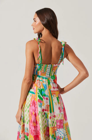 ASTR The Label Shian Patchwork Print Midi