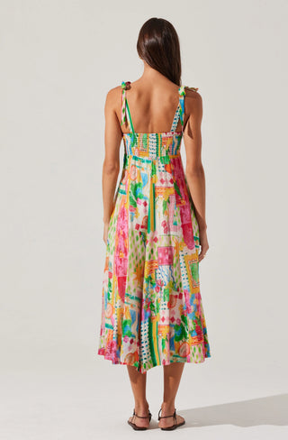 ASTR The Label Shian Patchwork Print Midi