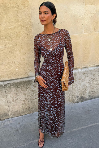 Never Fully Dressed Chocolate Deer Aria Mesh Dress