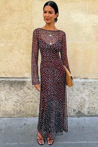 Never Fully Dressed Chocolate Deer Aria Mesh Dress