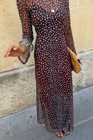 Never Fully Dressed Chocolate Deer Aria Mesh Dress
