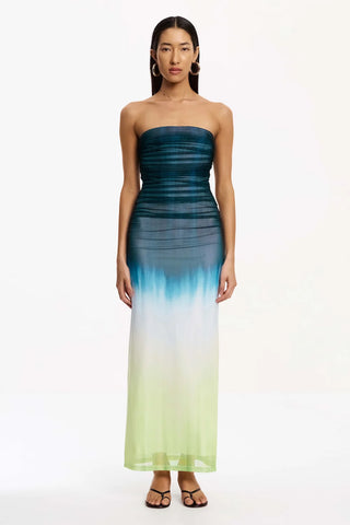 Significant Other Sura Strapless Dress in Petrol Gradient