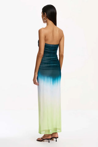 Significant Other Sura Strapless Dress in Petrol Gradient